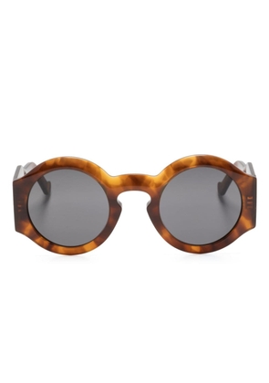LOEWE EYEWEAR Curved round-frame sunglasses - Brown
