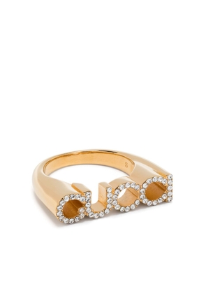 Gucci Script crystal ring - Gold
