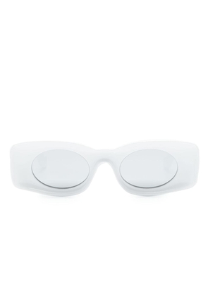 LOEWE EYEWEAR logo-engraved rectangle-frame sunglasses - White