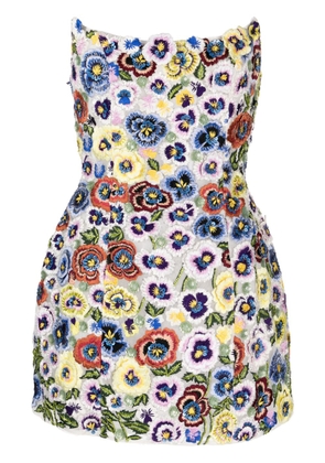 Rachel Gilbert Camden floral-appliqué minidress - Multicolour