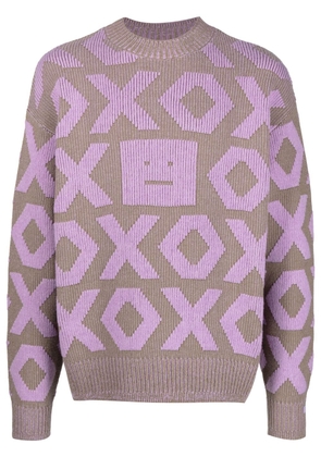 Acne Studios patterned intarsia-knit jumper - Purple