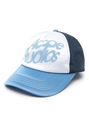 Acne Studios flocked-logo mesh hat - Blue