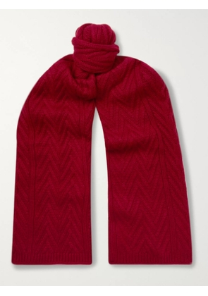 Loro Piana - Baby Cashmere Cable-Knit Scarf - Men - Red