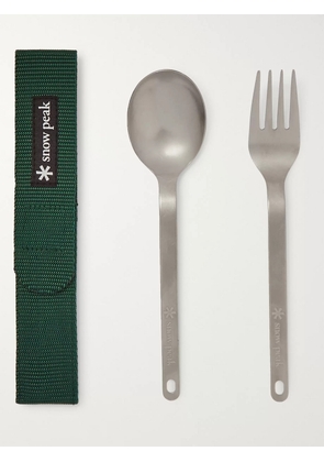 Snow Peak - Titanium Fork and Spoon Cutlery Set - Men - Silver