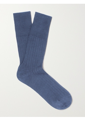 Mr P. - Cotton-Blend Socks - Men - Blue
