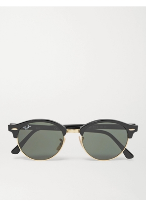 Ray-Ban - Clubmaster Round-Frame Acetate and Gold-Tone Sunglasses - Men - Black