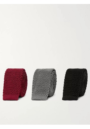 Charvet - Set of Three 4.5cm Knitted Silk Ties - Men - Multi