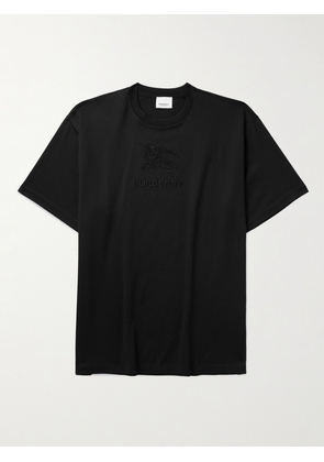 Burberry - Logo-Embroidered Cotton-Jersey T-Shirt - Men - Black - XS