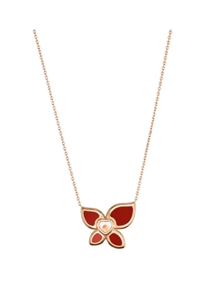Chopard X Mariah Carey Rose Gold, Diamond And Carnelian Happy Butterfly Pendant Necklace