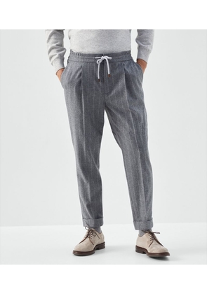 Brunello Cucinelli Wool Tailored Drawstring Trousers