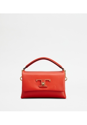 Tod's - T Timeless Flap Bag in Leather Micro, RED,  - Bags