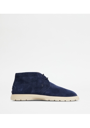 Tod's - Desert Boots in Suede, BLUE, 10 - Shoes