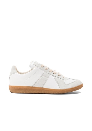 Maison Margiela Replica Calf & Lambskin Leather Sneakers in White - White. Size 40 (also in 41).