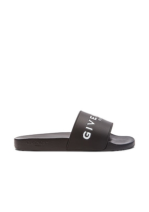 Givenchy Polyurethane Slide Sandals in Black - Black. Size 39 (also in 40, 41, 42, 43, 44, 45, 46).