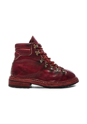 Guidi Lace Up Leather Combat Boots in Red - Red. Size 41 (also in ).