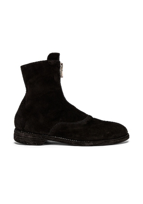 Guidi Stag Suede Zipper Boots in Black - Black. Size 42 (also in 40, 41, 43, 44, 45).