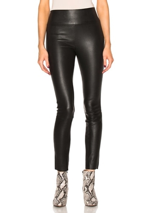 SPRWMN High Waist Leather Ankle Leggings in Black - Black. Size L (also in ).