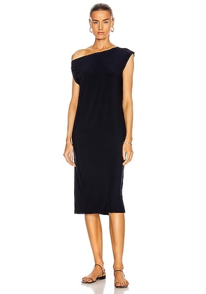 Norma Kamali Drop Shoulder Dress in Midnight - Blue. Size M (also in S, XS).