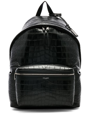 Saint Laurent City Backpack in Black Croc - Black,Animal Print. Size all.