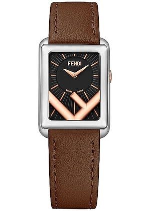 Fendi Runaway 22.5x32mm Watch in Stainless Steel & Brown - Brown. Size all.