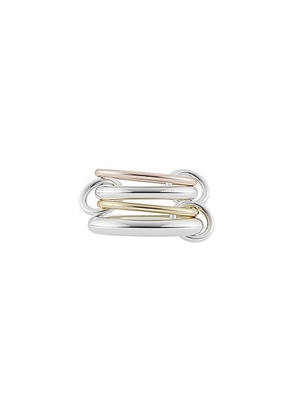 Spinelli Kilcollin Hyacinth Ring in Sterling Silver & 18K Yellow Gold & 18K Rose Gold - Metallic Gold. Size 5 (also in 5 1/4).