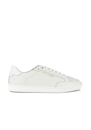 Saint Laurent SL /10 Low Top Sneaker in Optic White & Optic White - White. Size 41 (also in 40, 42, 43).