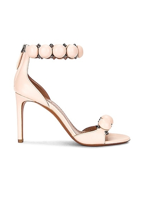 ALAÏA Leather Bombe Sandals in Galet - Nude. Size 35 (also in 35.5).