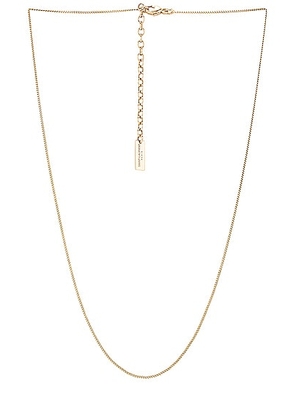 Saint Laurent Thin Gourmette Chain Necklace in Light Gold - Metallic Gold. Size all.