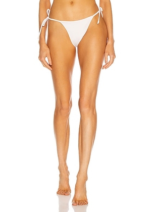AEXAE Tyra Tie Side Bikini Bottom in White - White. Size L (also in ).