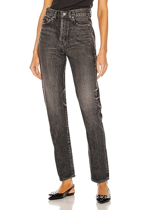 Saint Laurent Slim Fit Jean in Dirty Medium Black - Black. Size 24 (also in 26, 27).