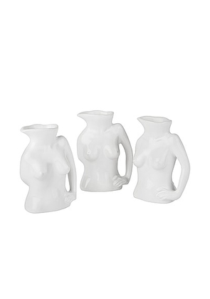 Anissa Kermiche Trio of Mini Jugs Jug in White Shiny - White. Size all.