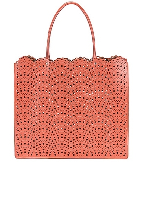 ALAÏA Garance 36 Leather Tote in Namibie - Pink. Size all.