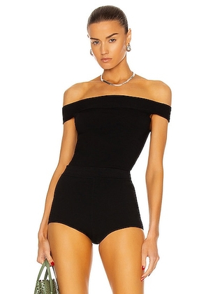 ALAÏA Viscose Bodysuit in Noir - Black. Size 42 (also in ).