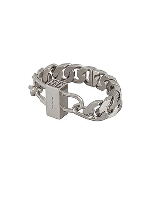 Givenchy G Chain Lock Bracelet in Silvery - Metallic Silver. Size 1 (also in 3).