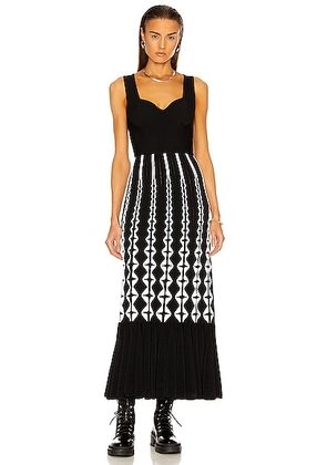 ALAÏA Sleeveless Bustier Long Dress in Noir & Blanc - Black. Size 40 (also in 42).
