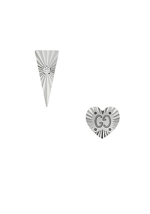 Gucci Icon Diamond Earrings in White Gold - Metallic Silver. Size all.