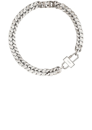 Givenchy G Chain Lock Small Necklace in Silvery - Metallic Silver. Size all.