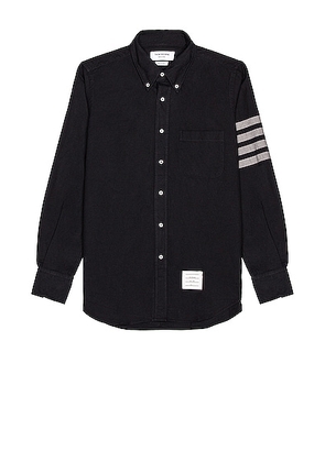 Thom Browne Straight Fit 4 Bar Shirt in Navy - Black. Size 1 (also in 2, 3, 4).