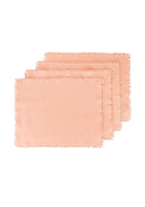 HAWKINS NEW YORK Essential Set of 4 Cotton Placemats in Blush - Blush. Size all.