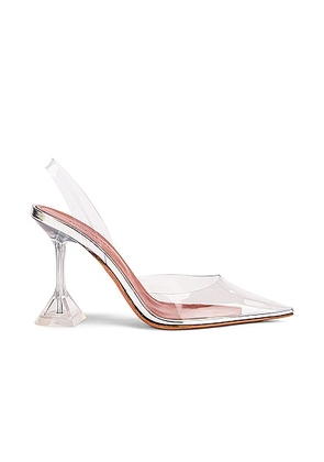 AMINA MUADDI Holli Glass Heel in Transparent - White. Size 36 (also in 37, 39.5, 42).