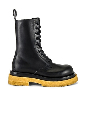 Bottega Veneta Military Calf Lace Up Boot in Black - Black. Size 41 (also in ).