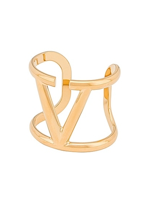 Valentino Garavani VLogo Cuff in Oro - Metallic Gold. Size L (also in M).