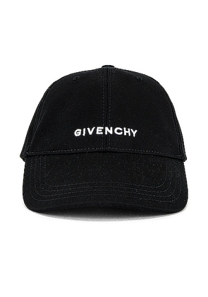 Givenchy Embroidered Logo Cap in Black - Black. Size all.