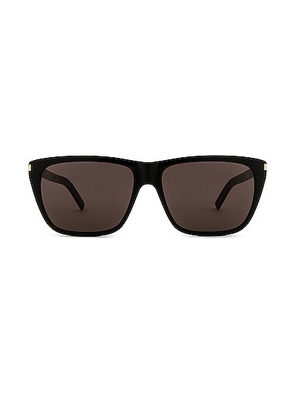 Saint Laurent 431 Slim Sunglasses in N/A - Black. Size all.