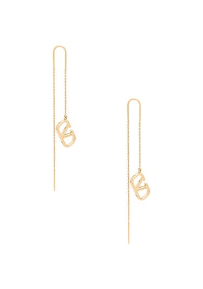 Valentino Garavani VLogo Dangle Earrings in Oro - Metallic Gold. Size all.