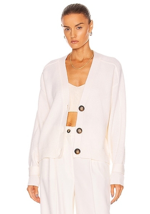 Loulou Studio Tiberine Cardigan in Ivory - Ivory. Size L (also in ).