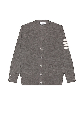 Thom Browne Sustainable Merino Classic Cardigan Sweater in Medium Grey - Grey. Size 1 (also in 3, 5).