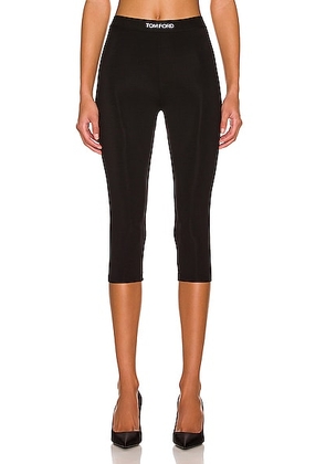 TOM FORD Signature Cropped Yoga Pant in Black - Black. Size L (also in M, S, XL, XS).
