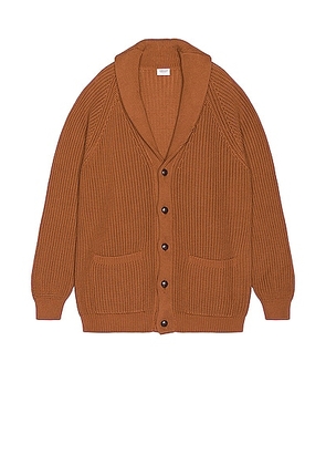 Ghiaia Cashmere Marinaio Shall Collar Cardigan in Tobacco - Brown. Size S (also in ).