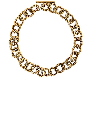 Saint Laurent Twist Ring Choker in Or Laiton - Metallic Gold. Size all.